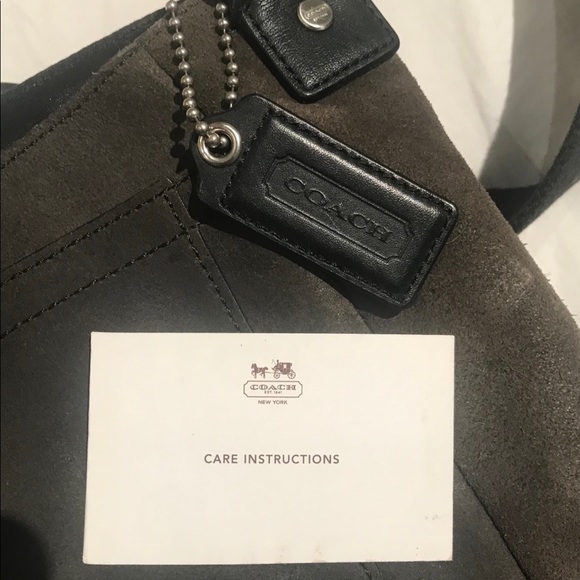 Coach suede leather messenger bag - Picture 6 of 11